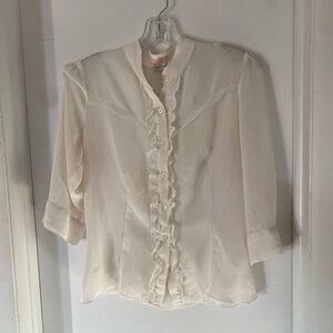 Lola Cream Ruffle Blouse